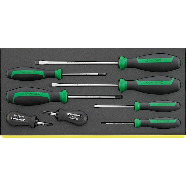 DRALL+ set of screwdrivers i.TCS inlay No.TCS 4620-4734/8 1/3-tray8-pcs.